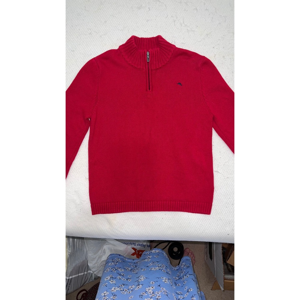 Tommy Bahama Boys quarter-zip 100% Cotton Sweater Size XL 14